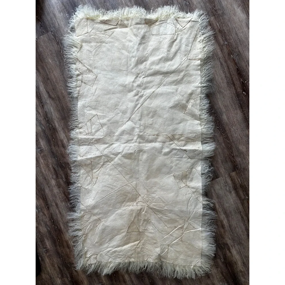 Sheepskin shearling rug Fluffy White Long Hair Tibetan Fur 25x52